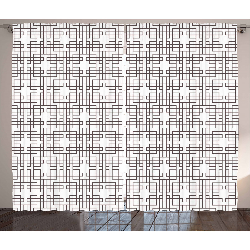 Retro Grid Halftone Curtain