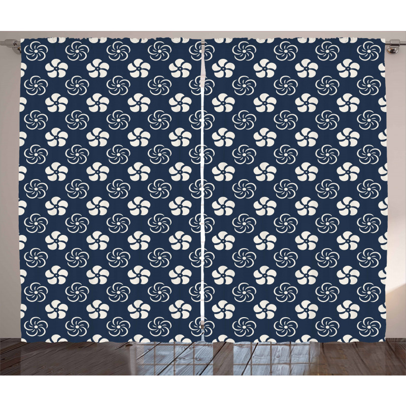 Retro Japanese Flora Curtain