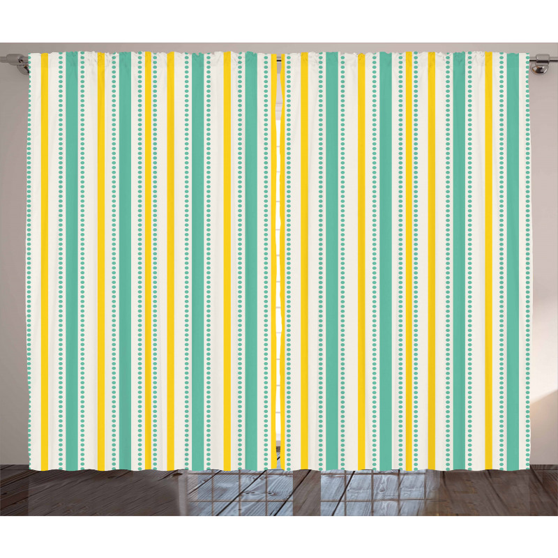 Summer Stripes Dots Curtain