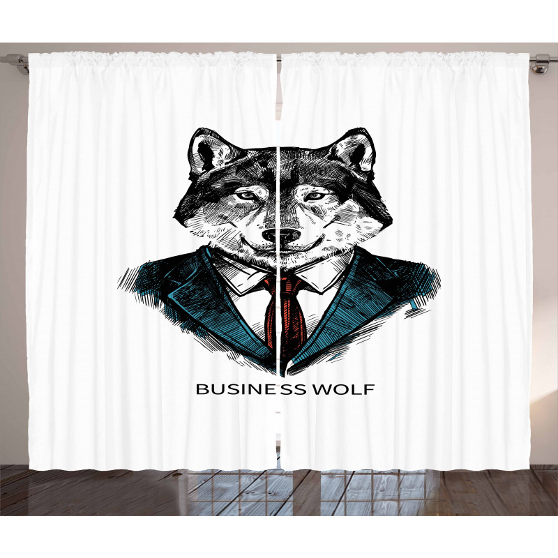 Business Animal in Suit Curtain