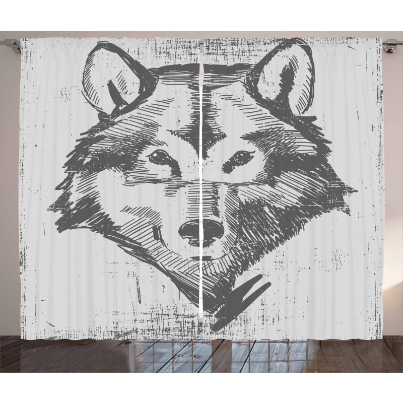 Detailed Sketch Canine Curtain
