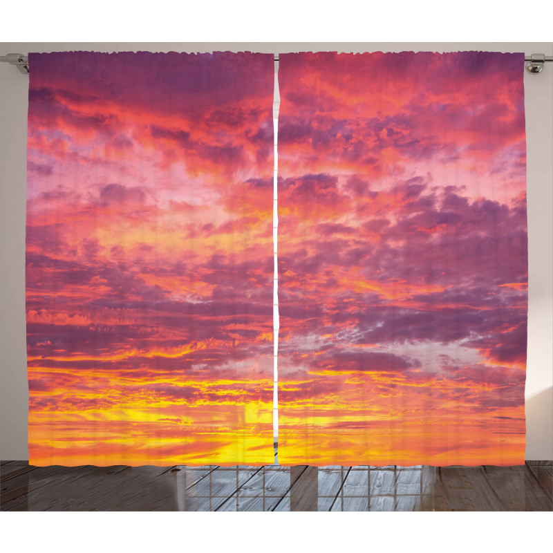 Sunset Clouded Weather Curtain