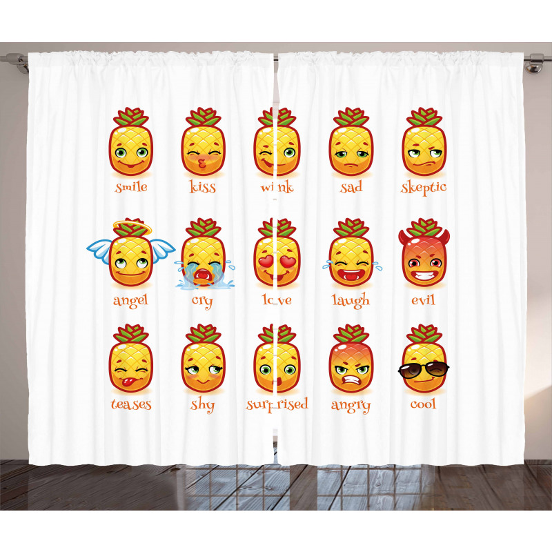 Funny Face Pineapples Curtain