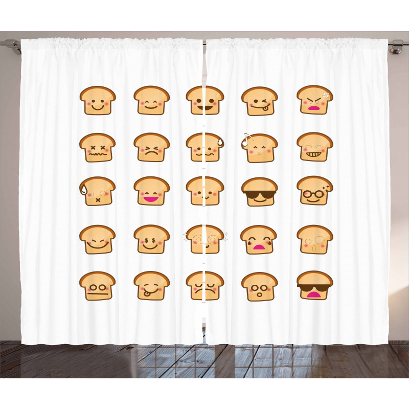 Different Emotions Bread Curtain