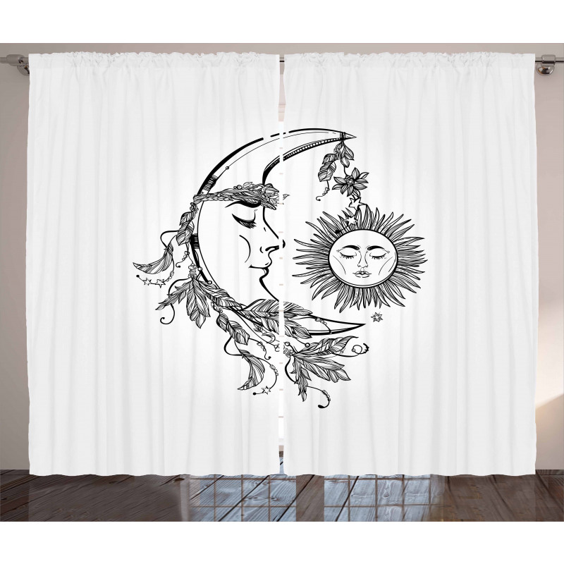 Feathers Ornate Lunar Sky Curtain
