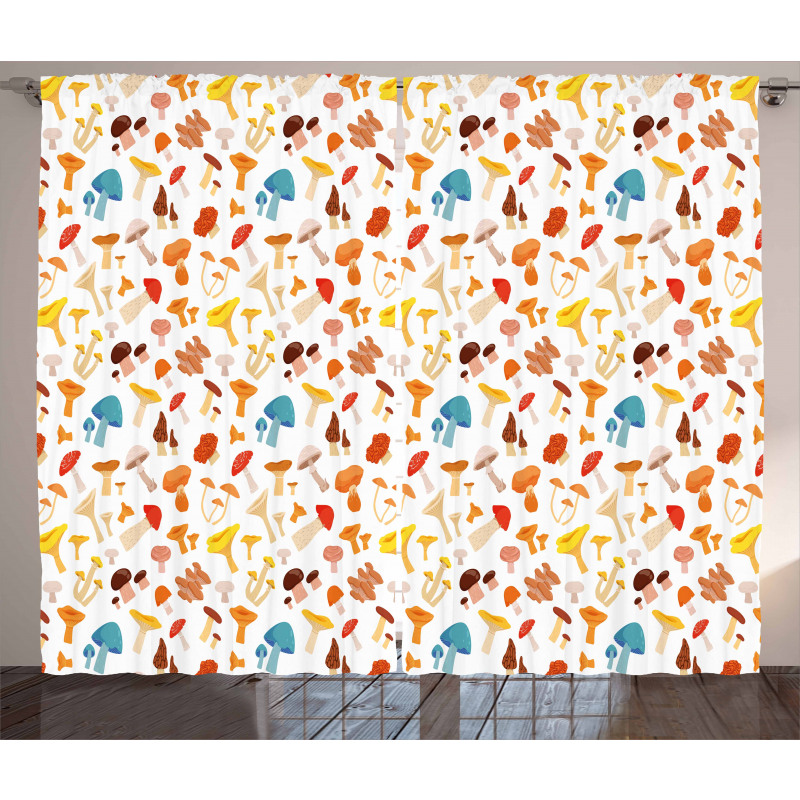 Toadstool Cartoon Style Curtain