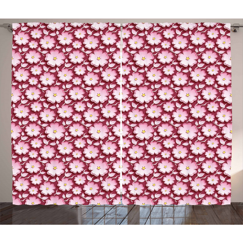 Romantic Floral Pattern Curtain