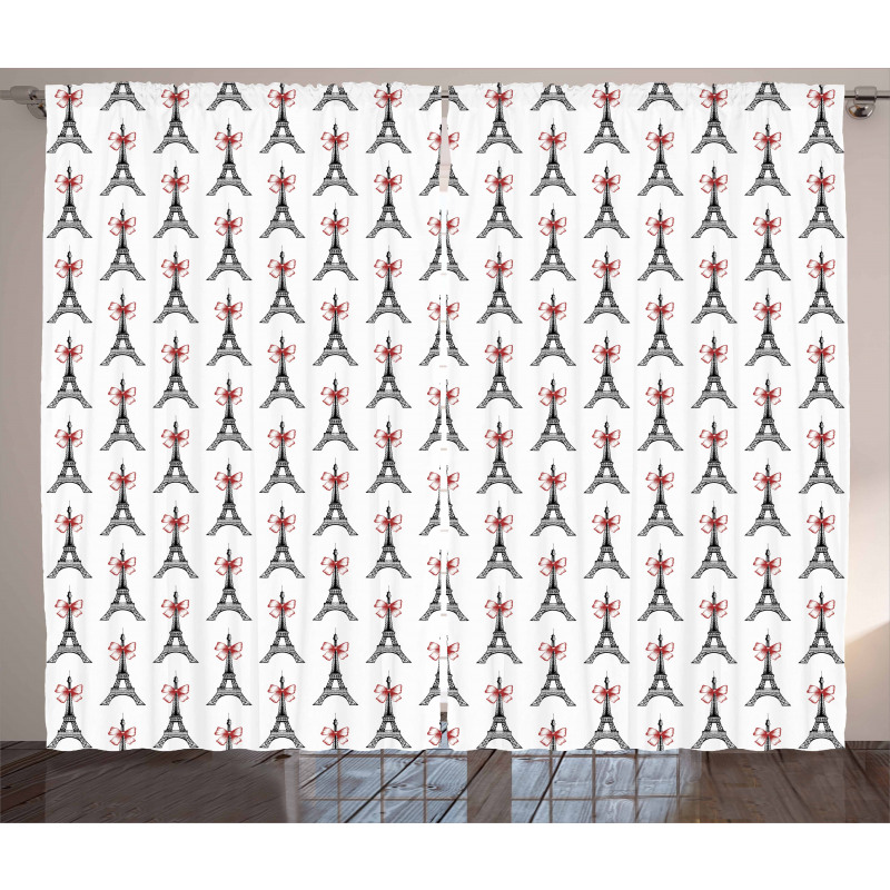Towers Bowties Sketch Curtain