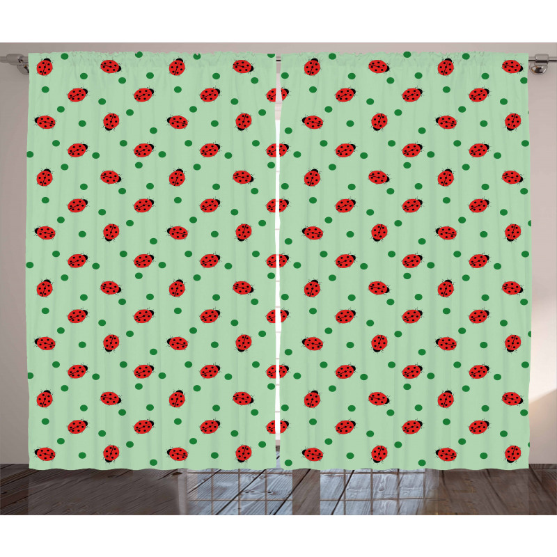 Polka Dots with Insect Curtain