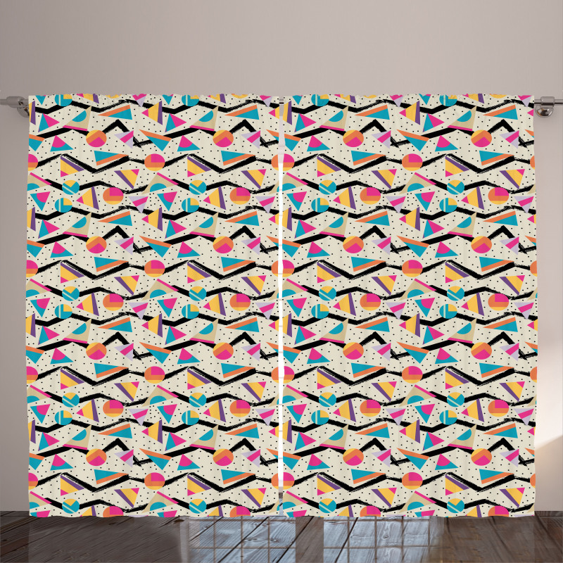 80s Memphis Geometrical Curtain