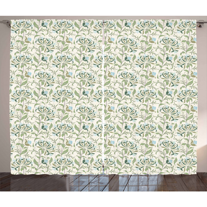 Pastel Floral Ornaments Curtain