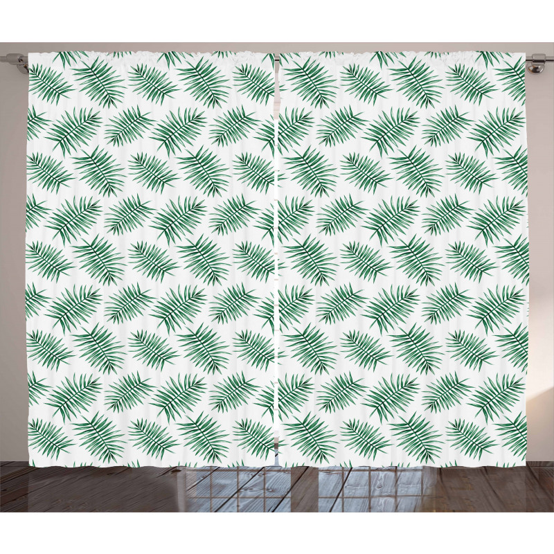 Watercolor Tropical Palm Curtain