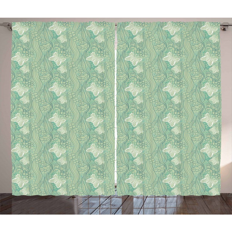 Lace Style Butterflies Curtain