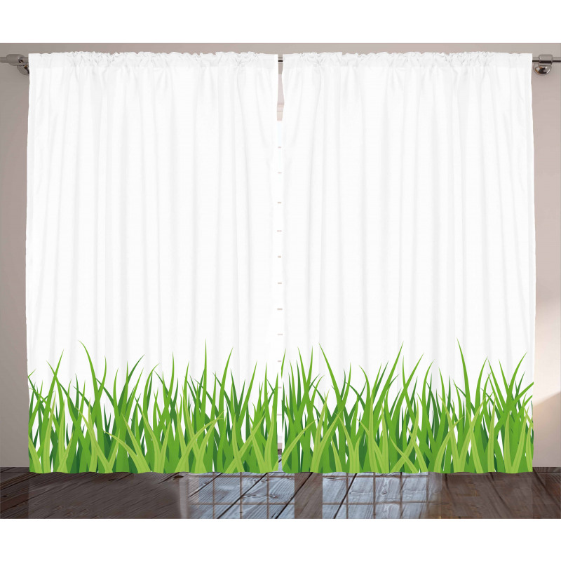 Fresh Grass Lawn Garden Curtain