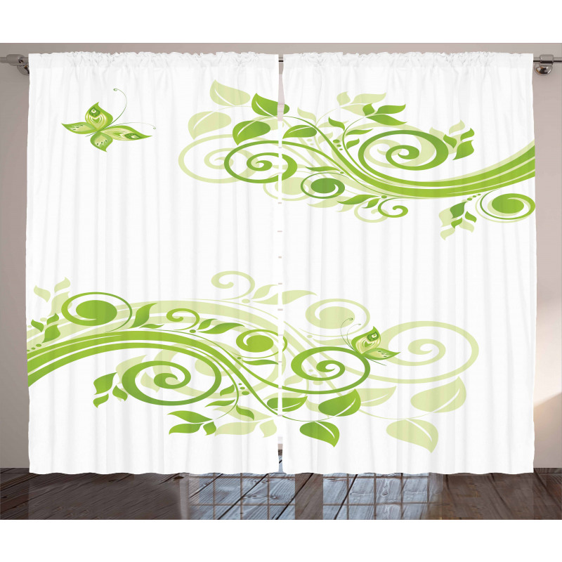 Floral Design Curtain