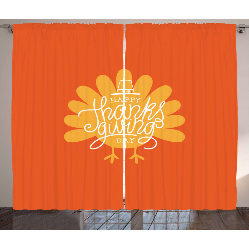 Poultry Silhouette Fall Curtain