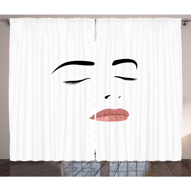 Sleeping Woman Face Curtain