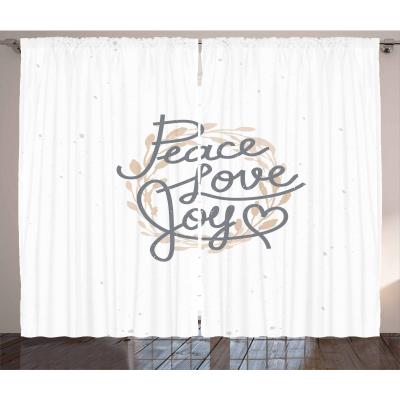 Lettering Love Joy Words Curtain