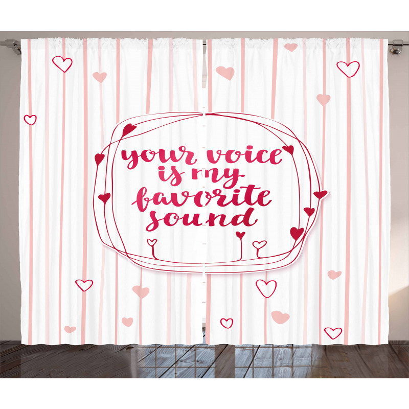 Hearts Lines Romantic Curtain