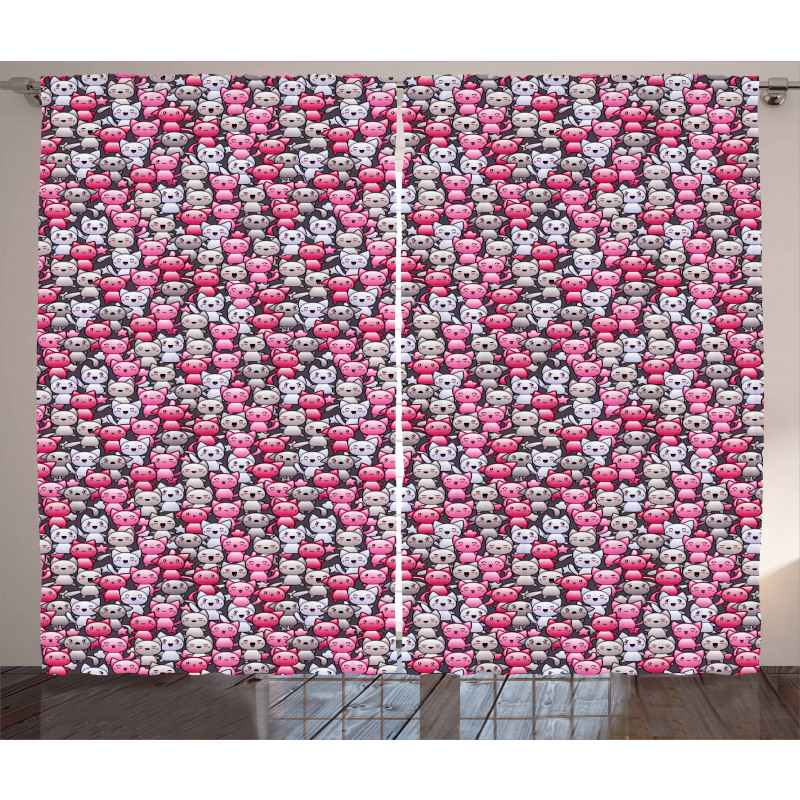 Kawaii Doodle Humor Curtain