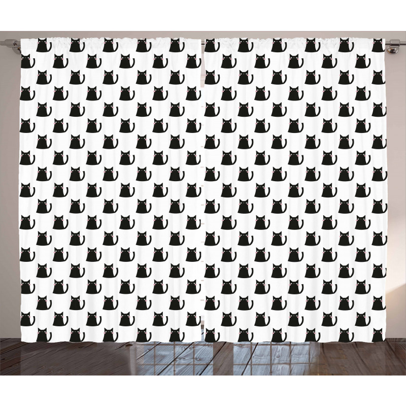 Abstract Modern Monochrome Curtain