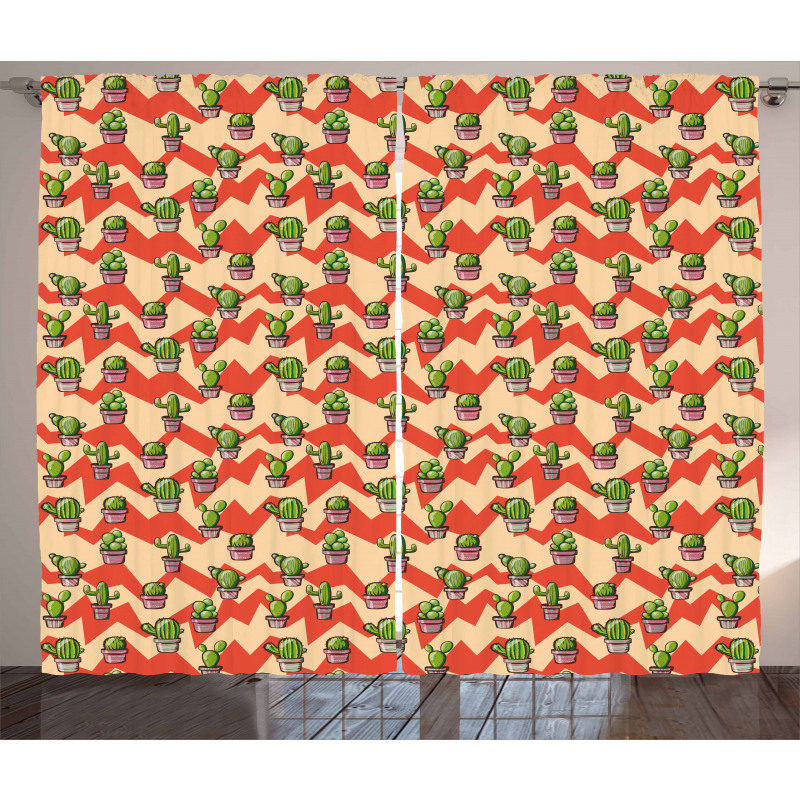 Zigzag Background Plant Curtain