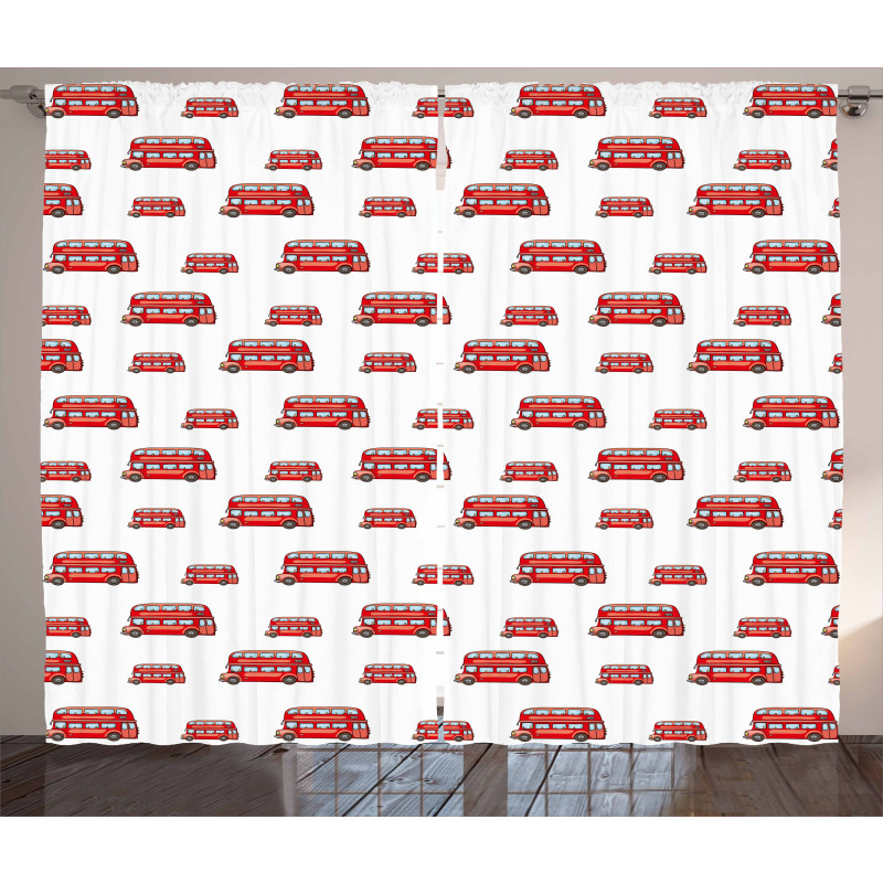 Cute Double Decker Bus Curtain