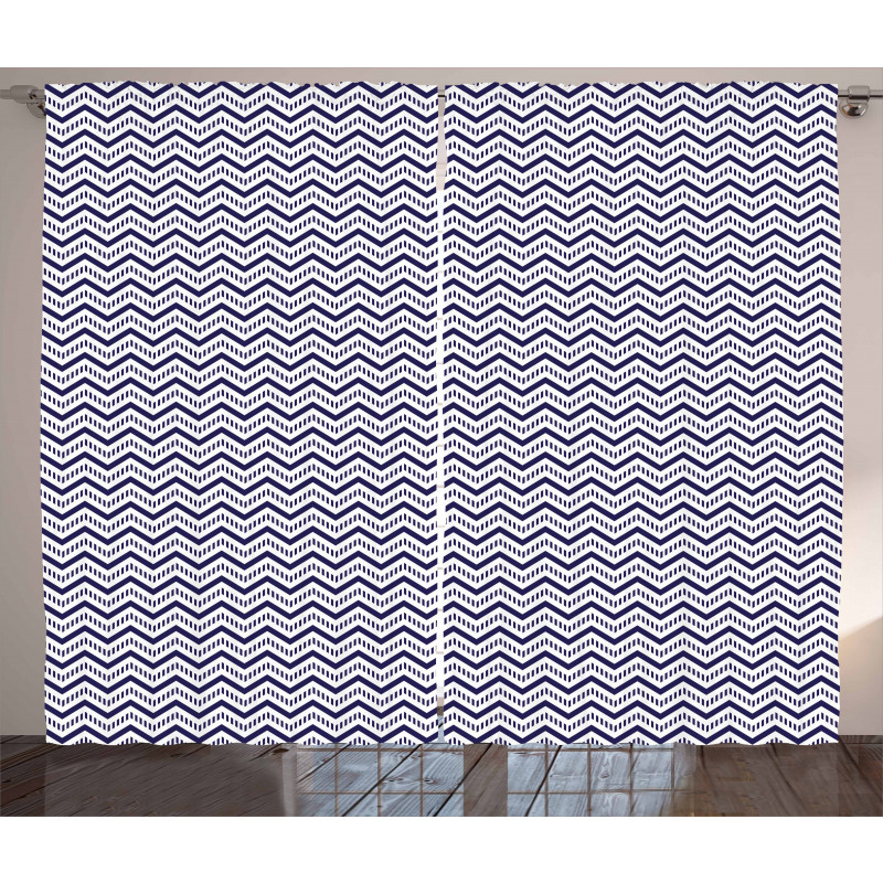Chevron Dashed Lines Curtain