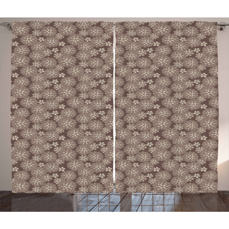 Floral Lace Pattern Retro Curtain