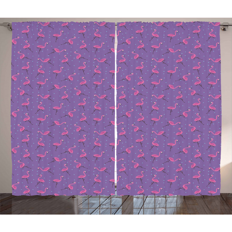 Dots Birds Kids Girls Curtain