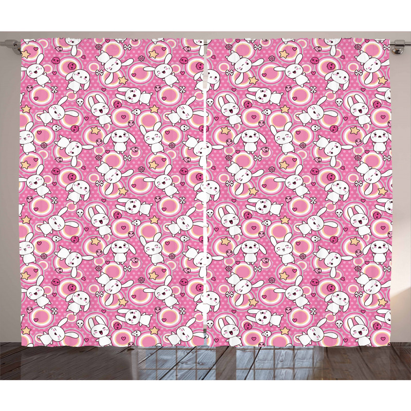 Doodle Kawaii Curtain