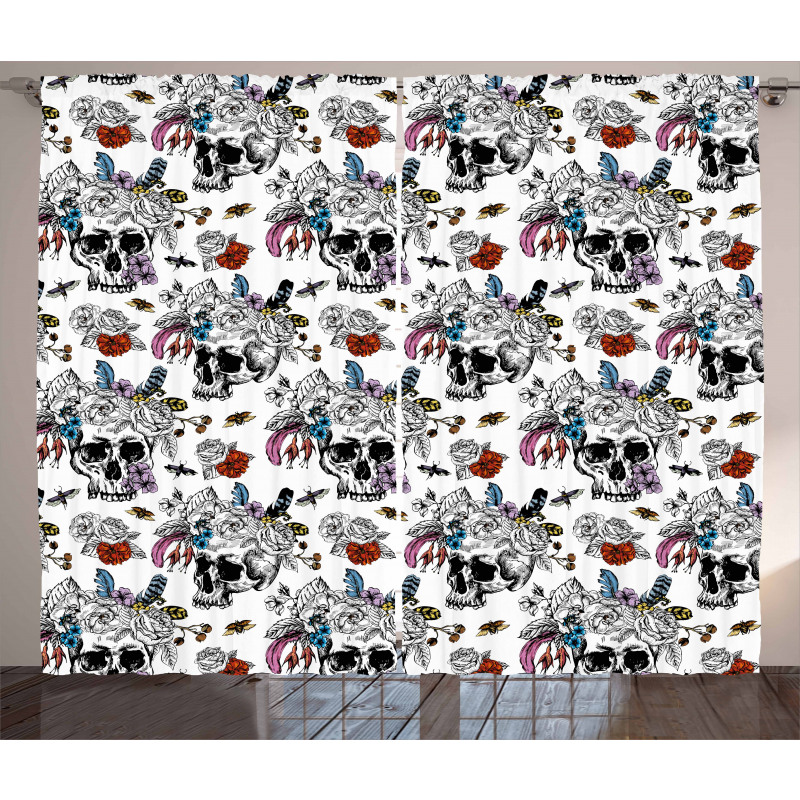 Day of the Dead Skulls Curtain