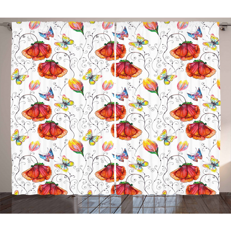 Natural Scene Butterfly Curtain