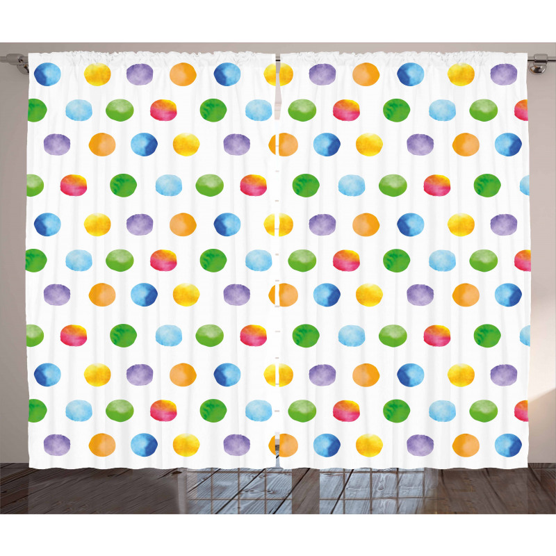 Abstract Polka Dots Curtain
