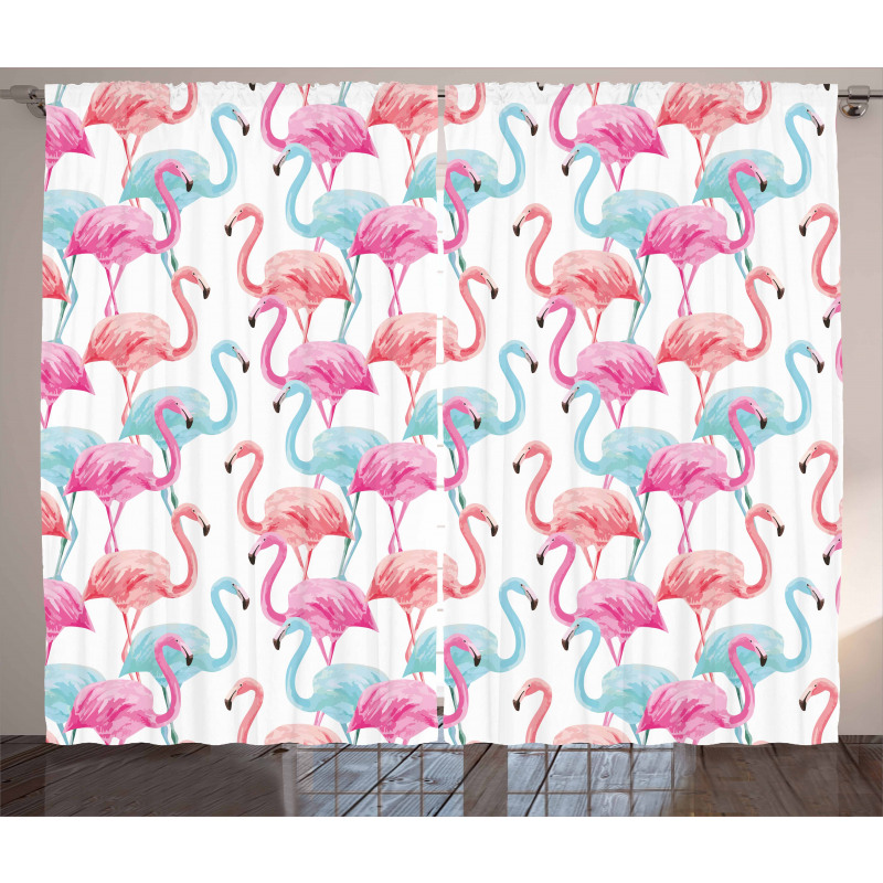 Hawaii Flamingos Curtain