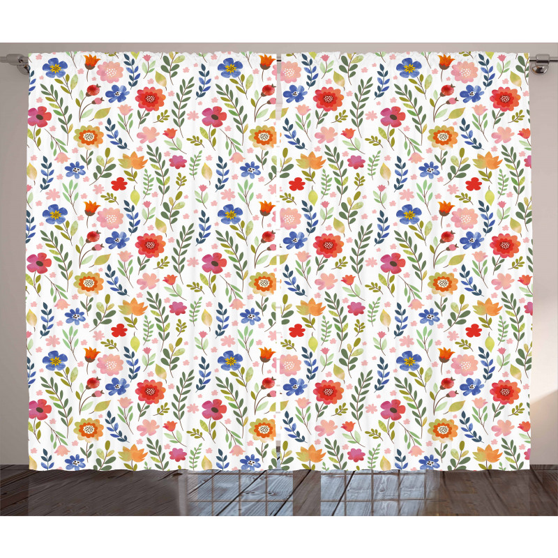 Floral Illustration Curtain