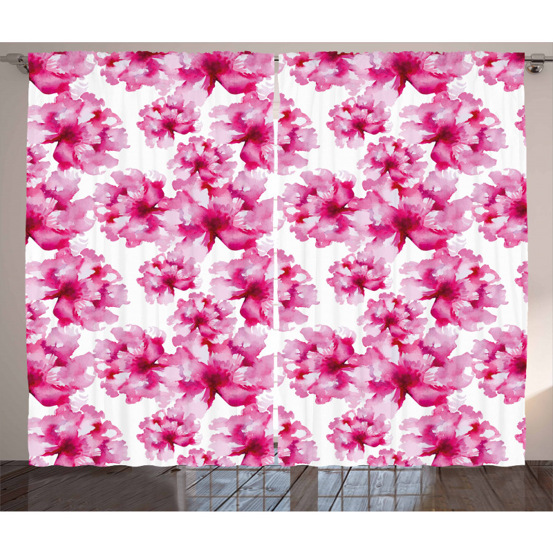 Abstract Peonies Curtain