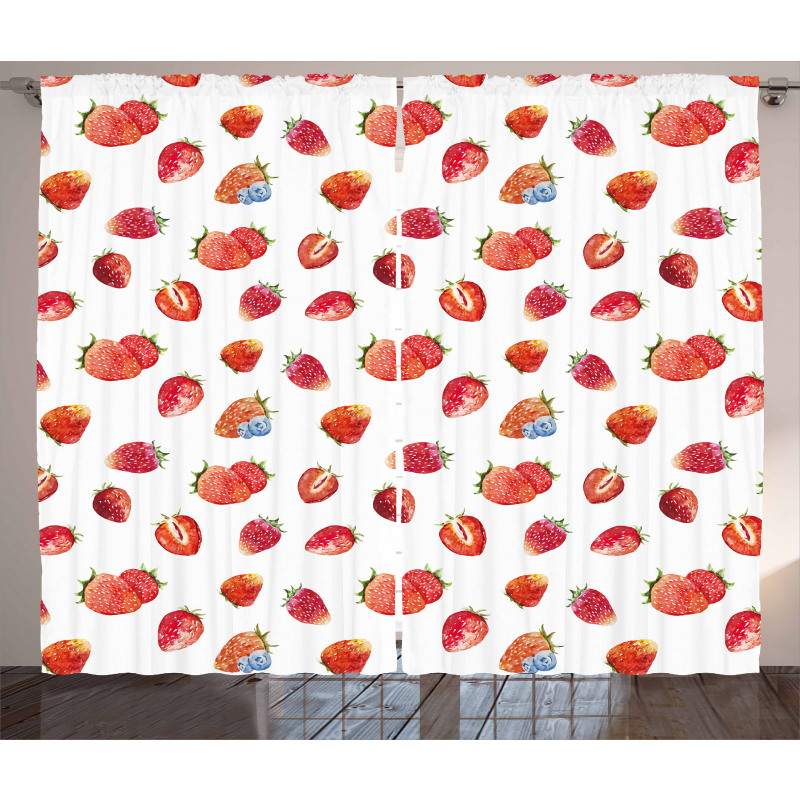 Strawberry Blueberry Curtain