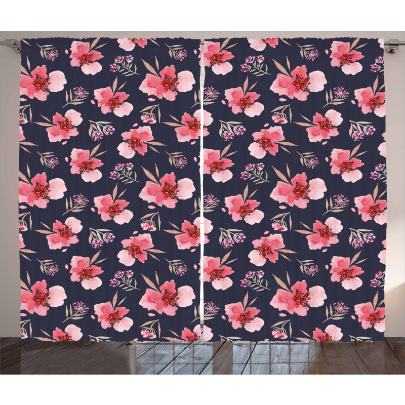 Pink Garden Flora Curtain