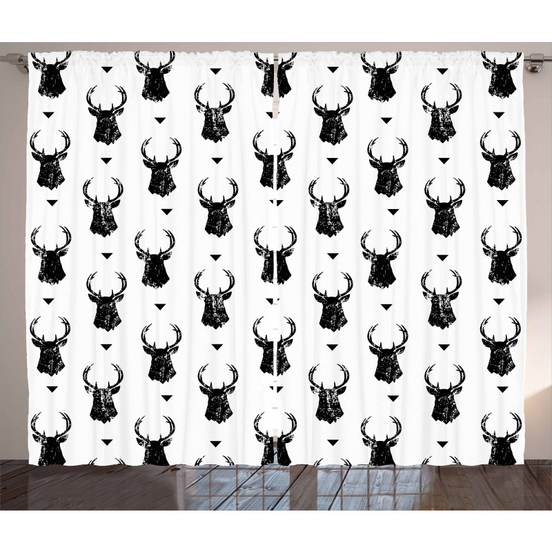 Monochrome Animal Head Curtain