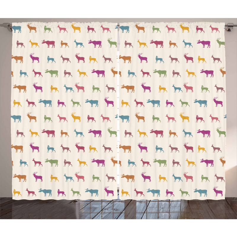 Animal Silhouettes Pattern Curtain