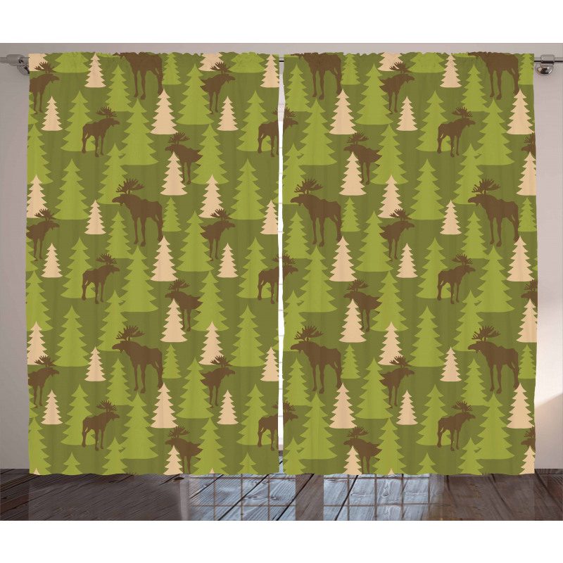 Forest Creatures Moose Curtain