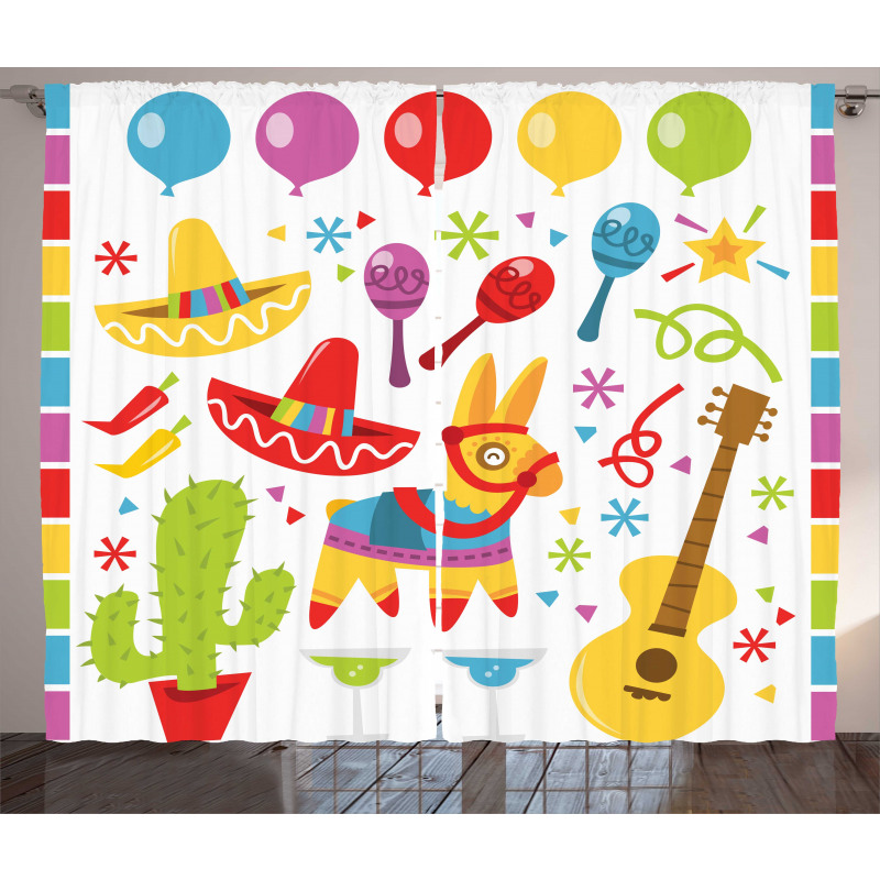Party Pattern Cactus Curtain