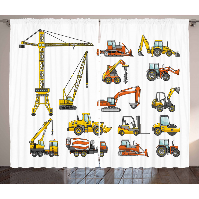 Cartoon Machinery Curtain