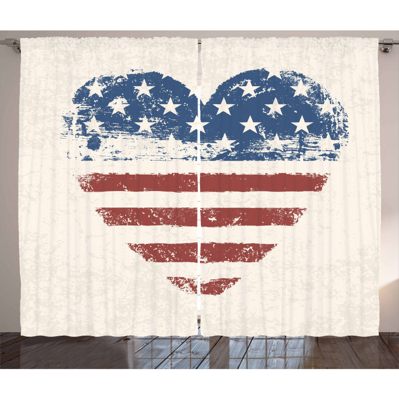 Patriotic Flag USA Curtain