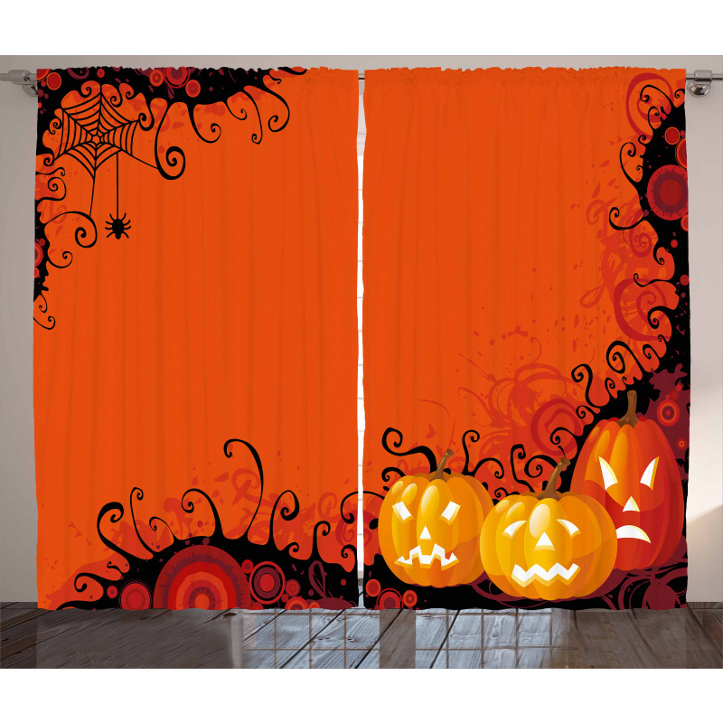 Halloween Pumpkins Curtain
