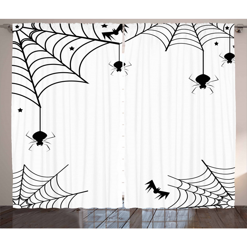 Spiders Bats Cobweb Curtain