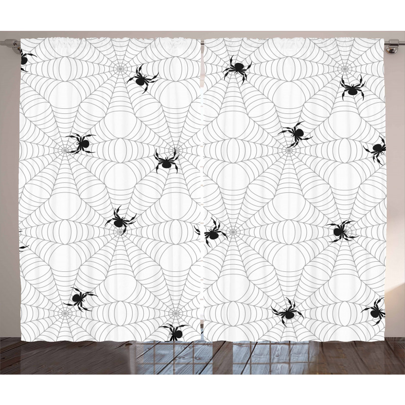 Black Insect Network Curtain
