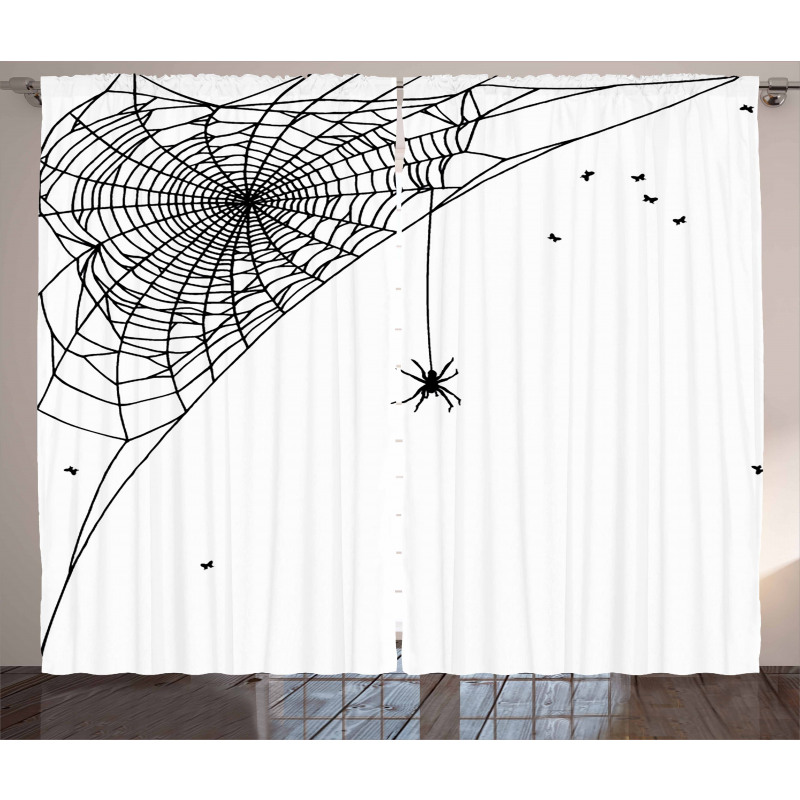 Corner Net Bug Flies Curtain