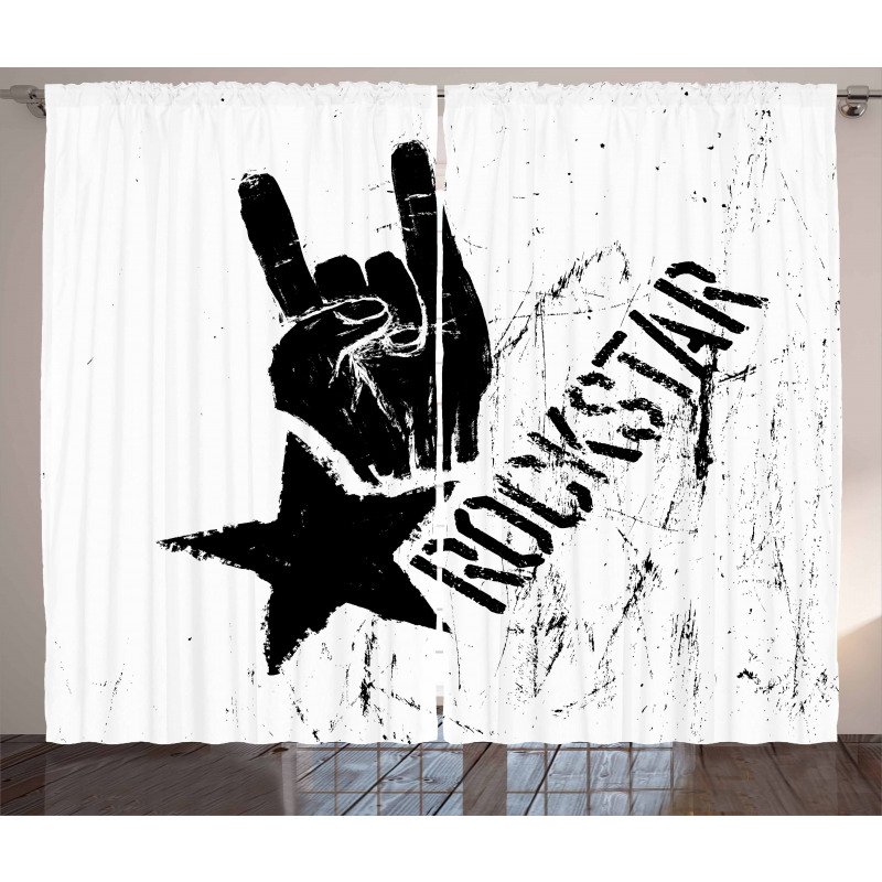 Grunge Effect Hand Star Curtain